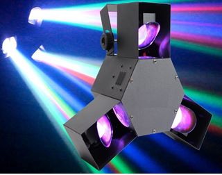 1x LED - Triplescanner, lichtstarker Discoeffekt 